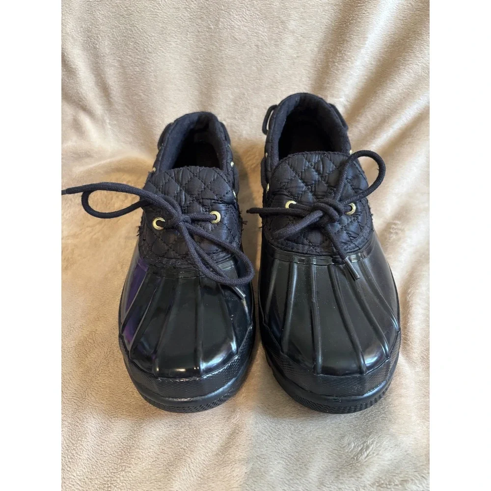 Sperry Top-Sider Saltwater Black Quilted Waterproof Duck Shoes Loafers Womens 9